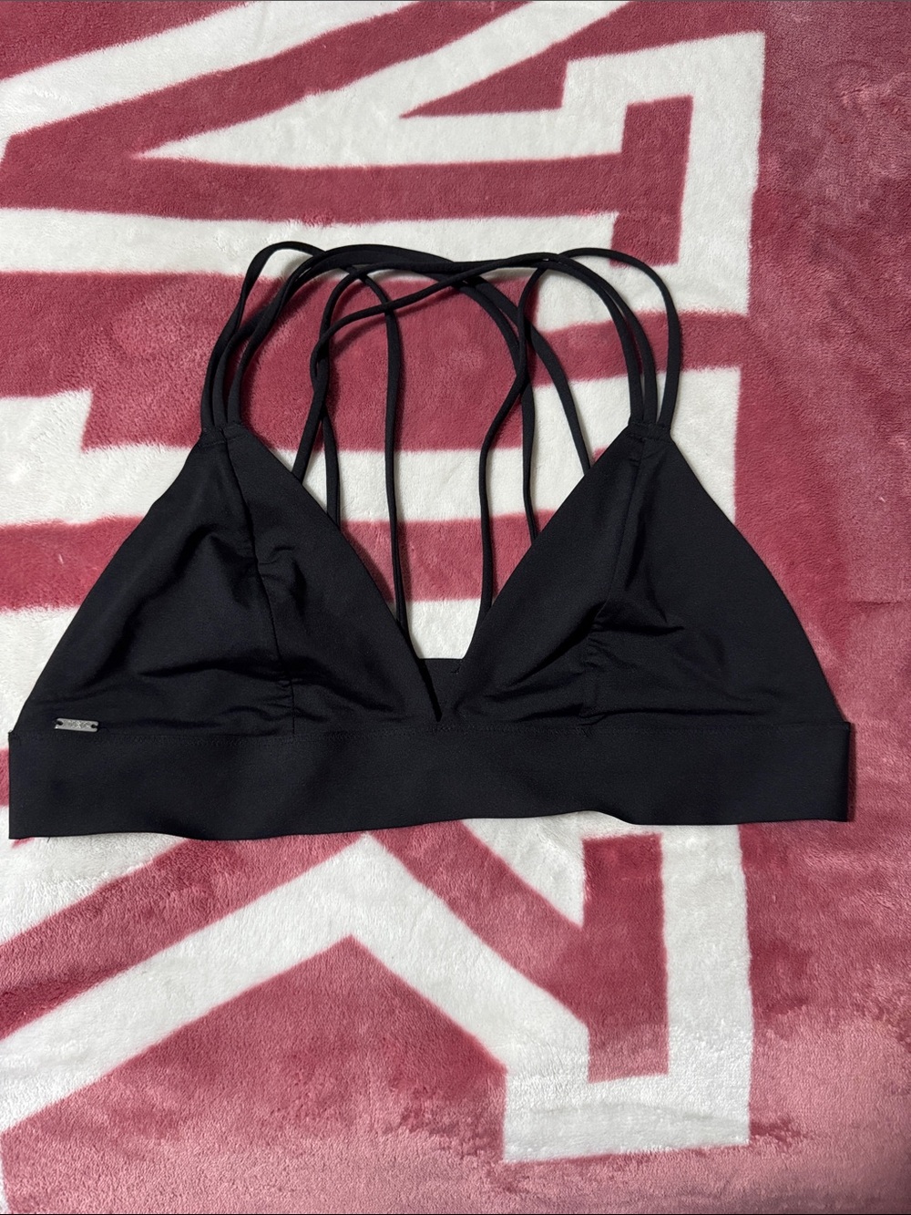 PINK Victoria's Secret Black Strappy Triangle Bralette